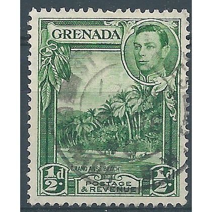 Grenada 1943 SG153a 1/2d Blue-Green Fine Used....