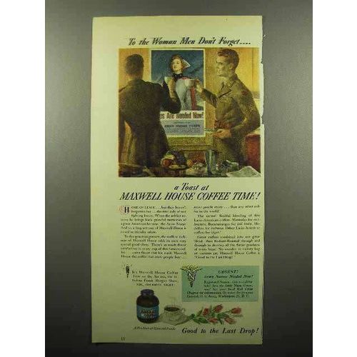 1945 Maxwell House Coffee Ad - Women Men Don't Forget