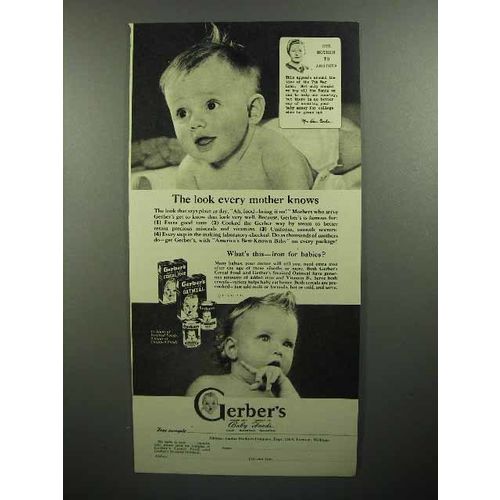 1945 Gerber's Baby Food Ad - Every Mother Knows