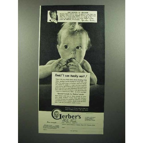 1945 Gerber's Baby Food Ad - I Can Hardly Wait!