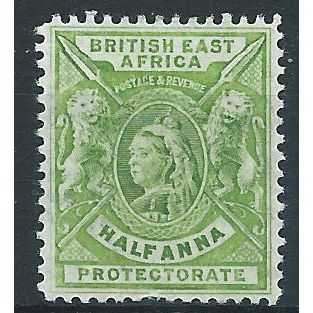 British East Africa 1896 SG65 1/2a Yellow-Green Mounted Mint.. .