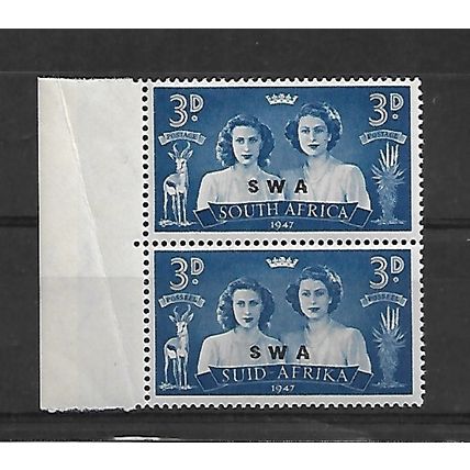 SouthWestAfrica.SG136 3d Queen Elizabeth&Princess Margaret Pair.UM/Mint.May21b