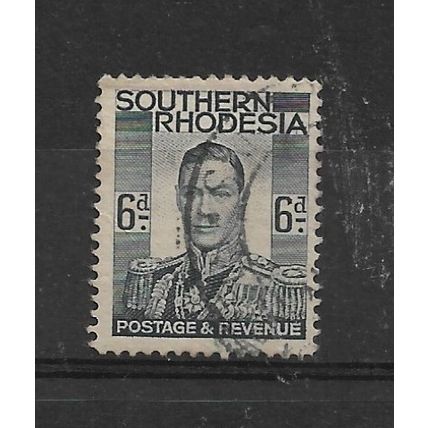 SouthernRhodesia.SG44 6d King George VI (Grey-Black).Fine Used.Jan23b