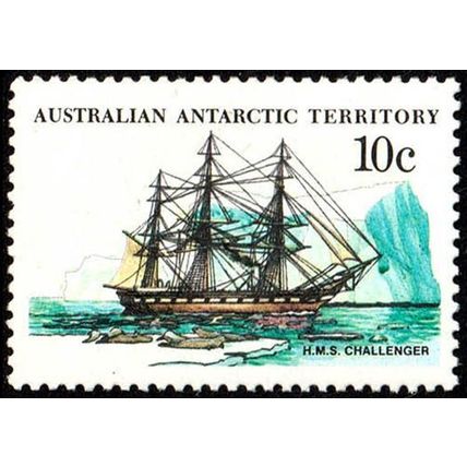 AAT 1979 Ship 10c H.M.S. Challenger MNH Stamp. Australian Antarctic Territory
