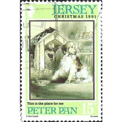 JERSEY, CHRISTMAS, Peter Pan, yellow-green 1991, 15p, #2