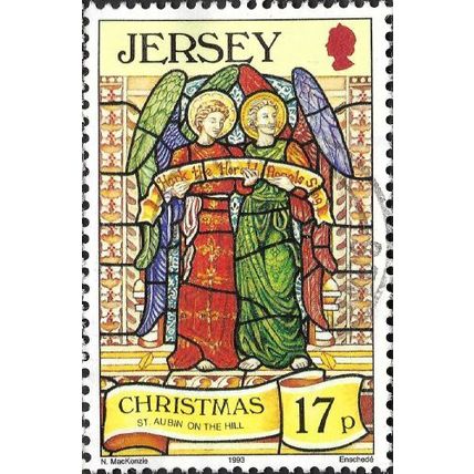 JERSEY, CHRISTMAS, Hark the Herald Angels Sing, yellow 1993, 17p, #2