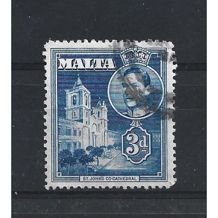 Malta.SG223a 3d St. John's Co-Cathedral (Blue).Fine Used.Apr25k