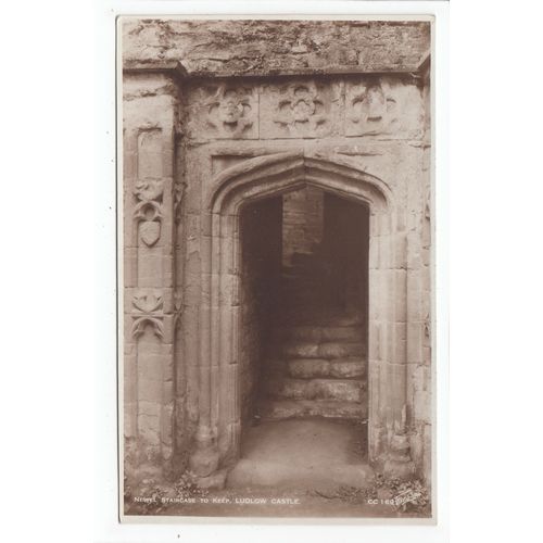 Newel Staircase to Keep Ludlow Castle Shropshire Postcard 169