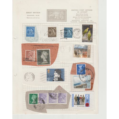 Great Britain 14 early QE on album page with Channel Isles pre-decimals
