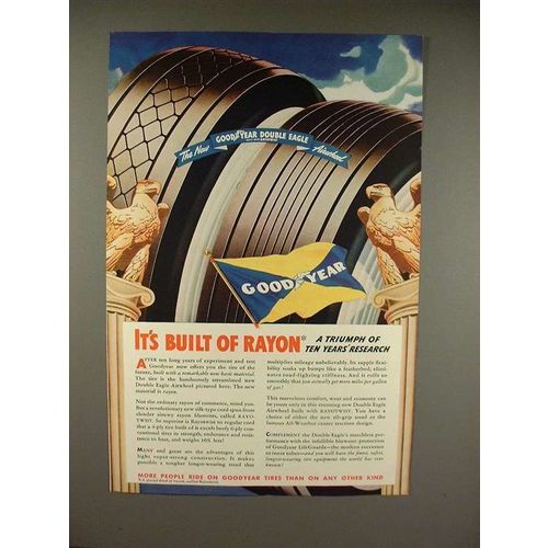 1938 Goodyear Double Eagle Tire Ad - Built of Rayon