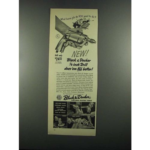 1955 Black & Decker 1/4 inch Drill Ad - Does 'em Better
