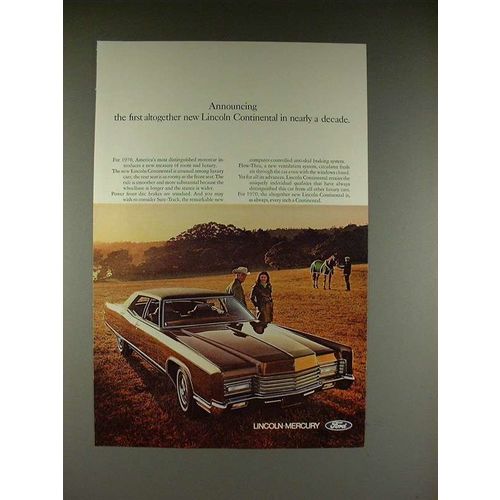 1970 Lincoln Continental Car Ad -First New in a Decade