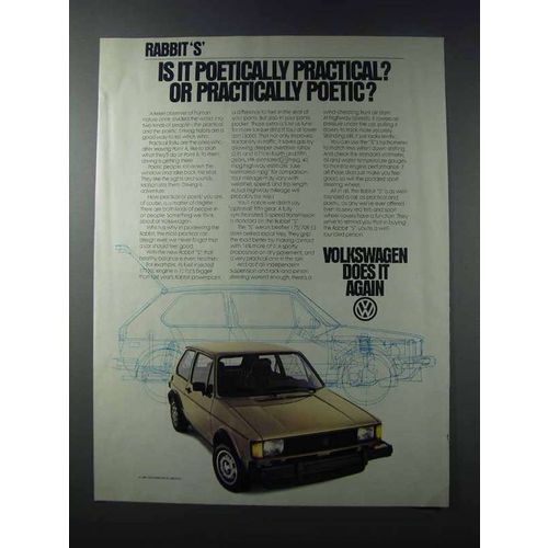 1981 Volkswagen Rabbit S Car Ad - Poetically Practical