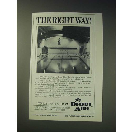 1989 Desert Aire Dehumidification Equipment Ad - The right way