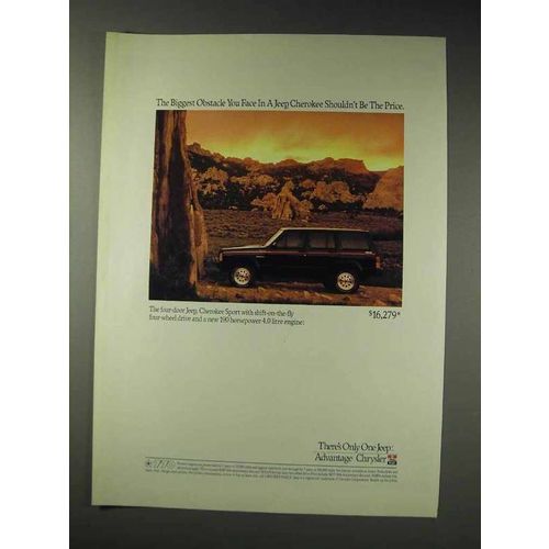 1991 Jeep Cherokee Sport Ad - Biggest Obstacle