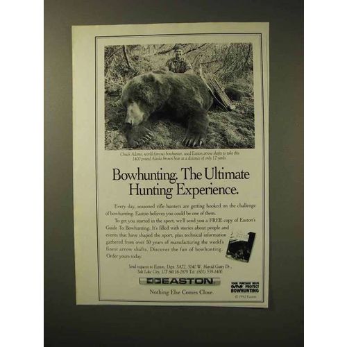 1992 Easton Arrow Shafts Ad - Bowhunting The Ultimate