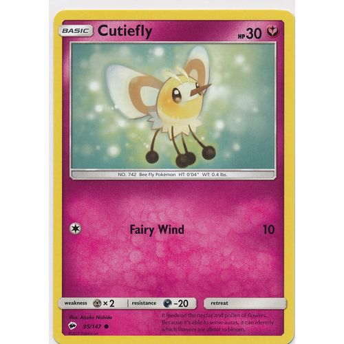 Pokemon Sun & Moon Burning Shadows 95/147 Cutiefly