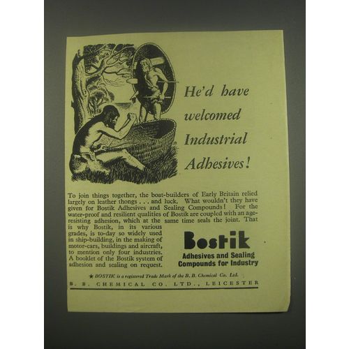 1949 Bostik Adhesives and Sealing Compounds Ad - He'd have welcomed industrial