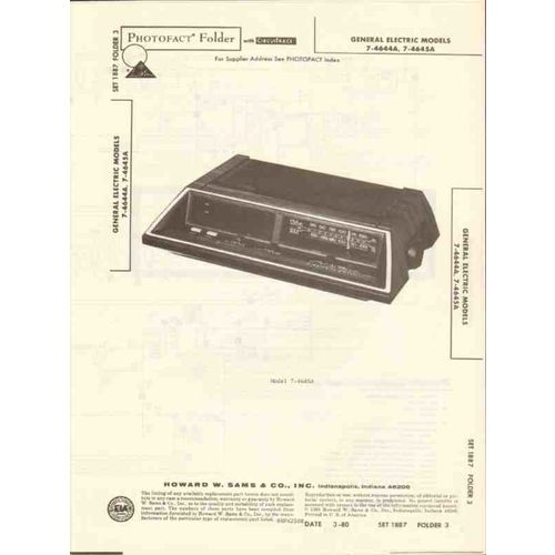 GENERAL ELECTRIC models 7-4644A 7-4645A radio Sams Photofact manual