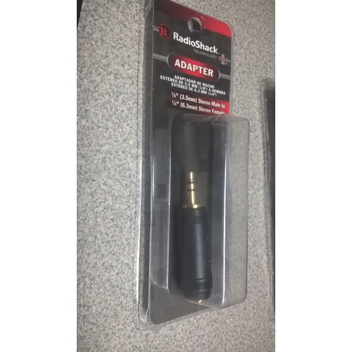 1/4 6.35mm Female Stereo Jack to 1/8 3.5mm Male Stereo Plug RadioShack 274-875