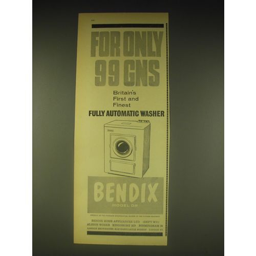 1962 Bendix Model DR Automatic Washer Ad - For only 99 Gns
