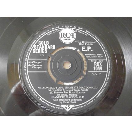 7" 1959 . NELSON EDDY & JEANETTE MACDONALD, EP,RCA . RCX 1044,4 TRACKS.NEAR MINT