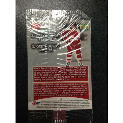 Wayne Gretzky Sault Ste. Marie Greyhounds hockey card POST cereal SEALED