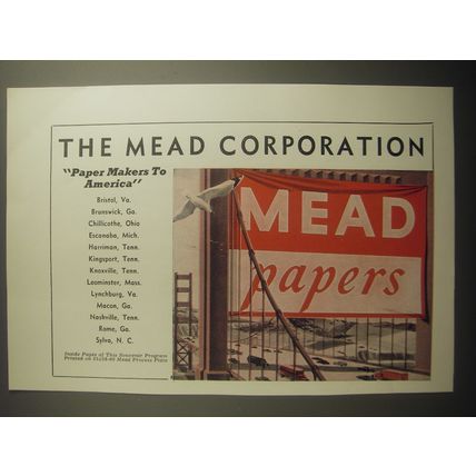 1953 Mead Papers Ad - The Mead Corporation Paper Makers to America