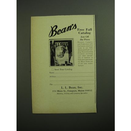 1970 L. L. Bean Inc Advertisement - Bean's free fall catalog just off the press
