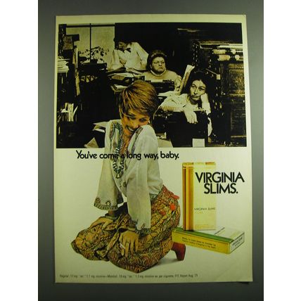 1971 Virginia Slims Cigarettes Ad - You've come a long way, baby
