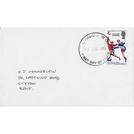 GB 1966 World Cup England Winners FDC London WC pm