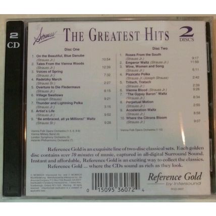THE GREATEST HITS by STRAUSS (2 CDs, 1994 - Intersound - USA) BRAND NEW "SEALED"