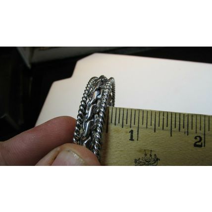 Vintage Native American Sterling Silver Cuff Double Twist Bracelet 26.9 grams