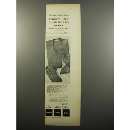 1950 Carson Pirie Scott & Co. Forstmann Cashmere Sweaters Advertisement