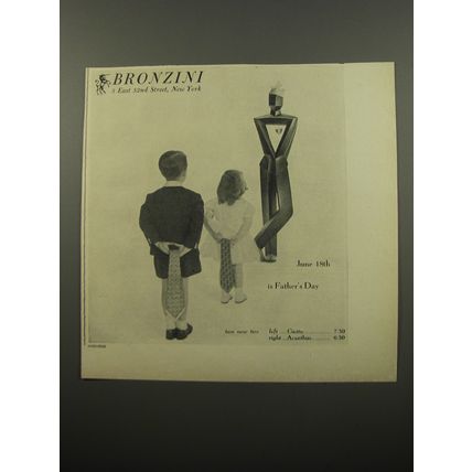 1950 Bronzini Giotto and Acanthus Ties Advertisement - photo by John Rawlings