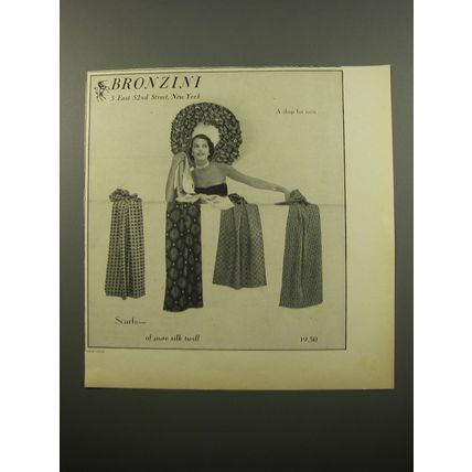 1950 Bronzini Scarfs Advertisement - photo by John Rawlings
