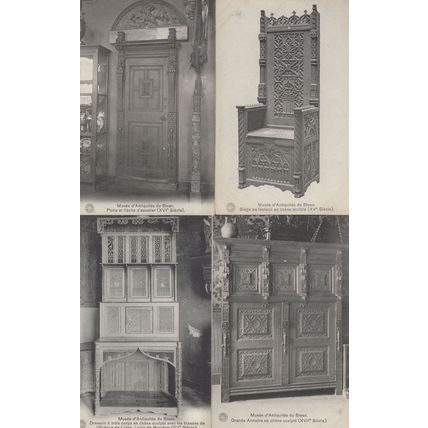 Musee D'Antiquites Du Streen Grande Armoire Chair 4x French Postcard s
