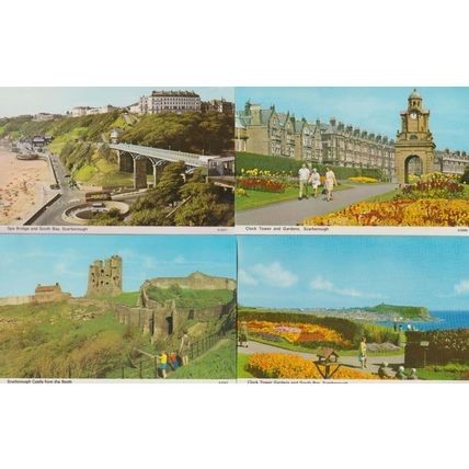 Scarborough Gardens Floral Clock Tower 4x 1970s Postcard s