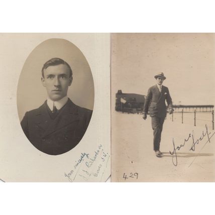 Yorkshire Bowes 2x Antique Hand Signed Portrait Postcard s