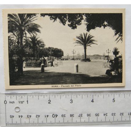 vintage postcard Rome, Piazzale del Pincio