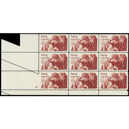 2011, Amazing Paperfold ERROR Plate Block of 9 Stamps - Stuart Katz