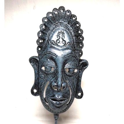 Tribal Candle Holder Metal Exotic Mask - Metal Art - African Mask - Fast Ship!