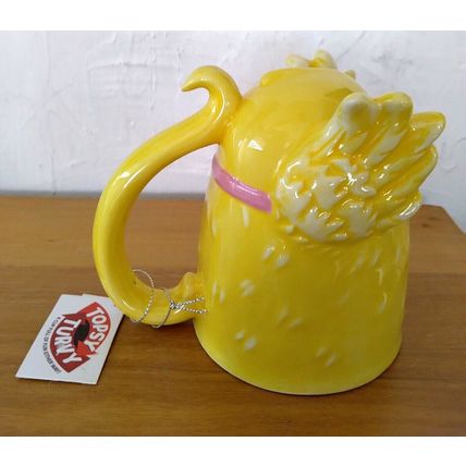 Topsy Turvy Yellow Chick 14 Oz. Ceramic Mug 2012 Easter Spring Animal - NWT