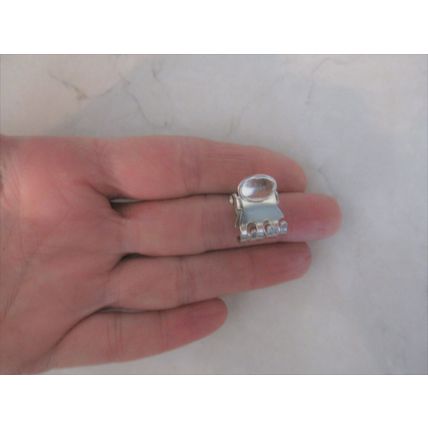 Tiny mini silver tone metal hair claw clip