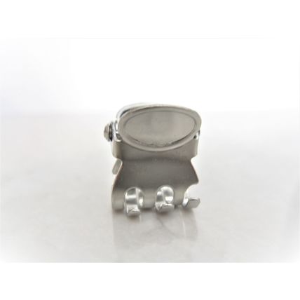 Tiny mini silver tone metal hair claw clip