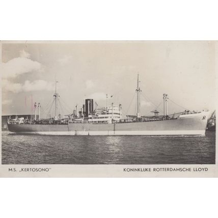 MS Kertosono Koninklijke Rotterdamsche Lloyd Dutch Ship Postcard