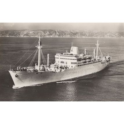 Cambodge Ship Messageries Maritimes French Stella V Ship RPC Postcard