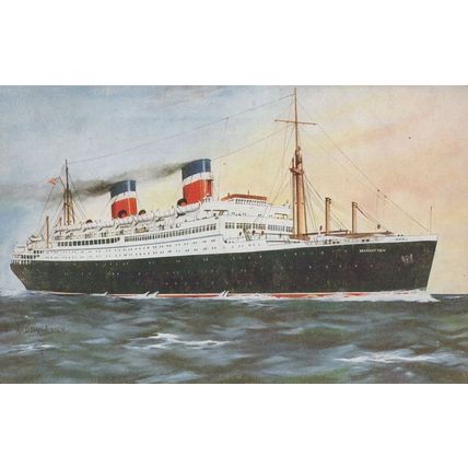 SS Manhattan Ship Vintage Rare Postcard