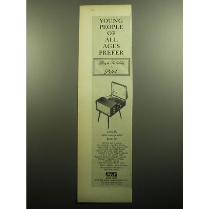 1958 Pilot Portable Encore 1015 Ad - Young people of all ages prefer