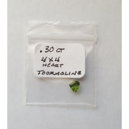 MJ's Gem Sale - 4x4 mm - .30ct Heart - Natural - Green - Tourmaline